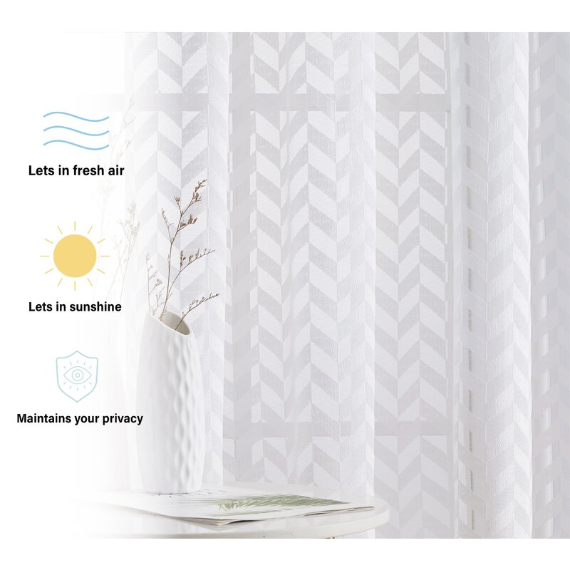 House of Hampton® Machen Tailored 30'' W Cafe Curtain & Reviews | Wayfair