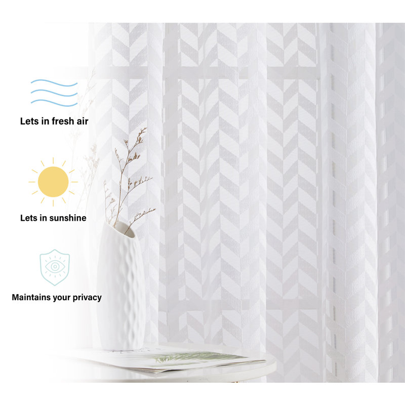 Semi Sheer Liner Pair, 54" W X 72" L, White