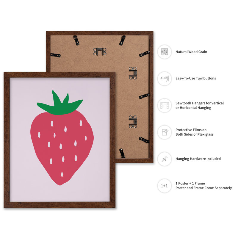 Fraise, Poster, 18"H x 24"W, Brown Framed