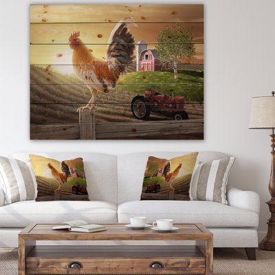 «Country Farm Morning», reproduction sur bois sans cadre