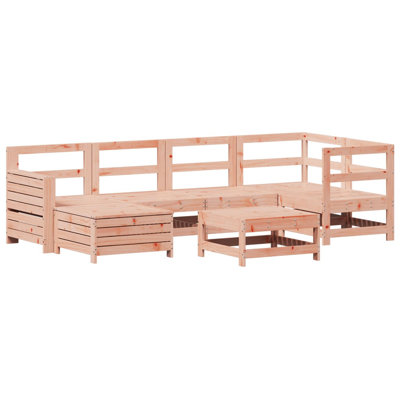 7 Piece Garden Sofa Set Solid Wood Douglas Fir
