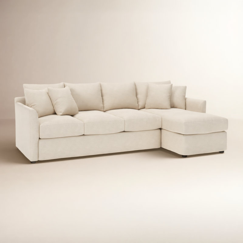 Canapé et chaise large 110 po Cecelia, Accoudoir à droite (vu de face), Tissage natté ivoire Drusky Sustain®