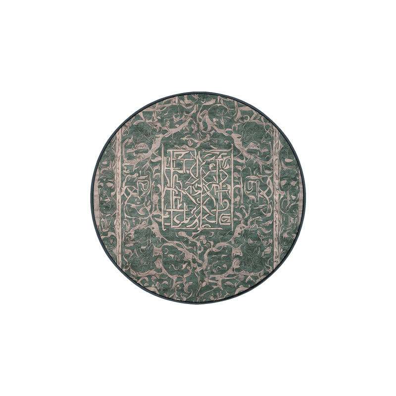 Tapis gris lavable à la machine, Rond 4 pi