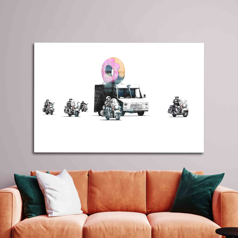 Graffiti abstrait imprimé sur verre trempé pour une décoration murale unique avec Banksy Inspiration | Rectangle