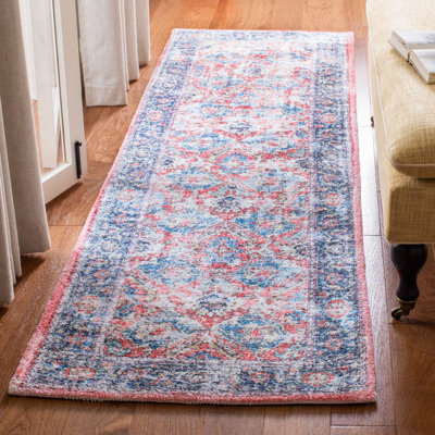 Tapis oriental rouille / bleu touffeté à la main Saffron