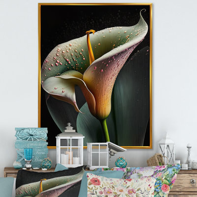 Gren et fleur de lys Calla blanc V - reproduction sur toile