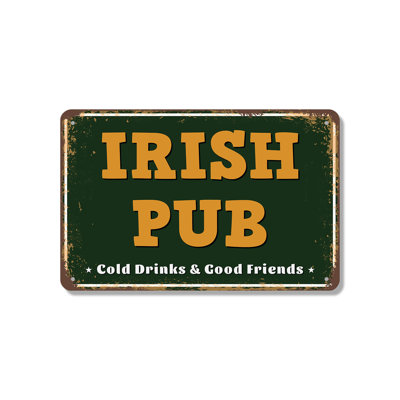 Irish Pub Street 10 Inch x 14 Inch Novelty Aluminum Sign