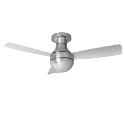  Ventilateur de plafond intelligent d'extérieur / intérieur encastré en nickel brossé de 44 po avec télécommande, fonctionne avec l'assistant Google, Amazon Alexa et l'application mobile IOS / Android, température de couleur 3000K 