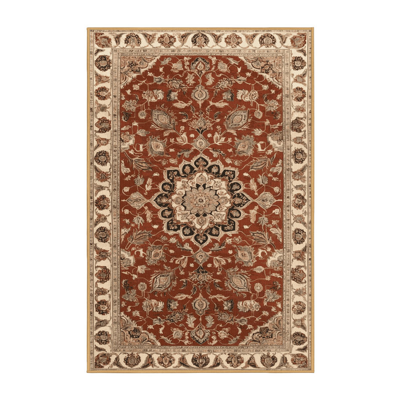Tapis brun lavable à la machine, Rectangle 7 pi x 9 pi