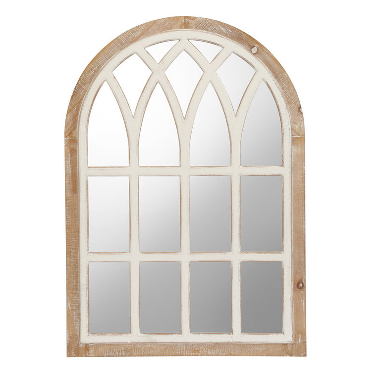 Distressed Solid Wood Arch Mirror