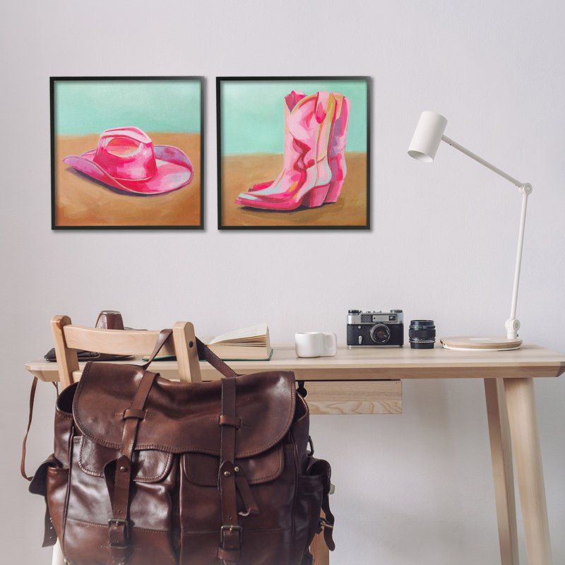  Ensemble de 2 giclées roses par Grace Popp, H 17 po x l 17 po, Giclée encadrée noir minuit