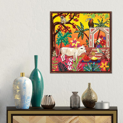 Sacred Cow In The Maharaja'S Garden by Magali Modoux - Gallery-Wrapped Canvas Giclée on Canvas