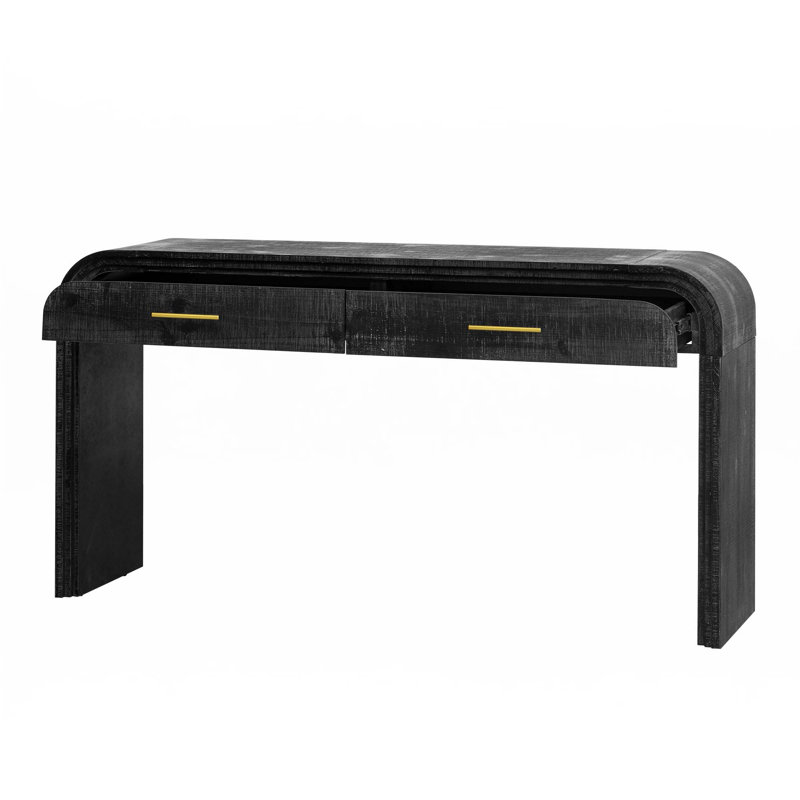 Console à silhouette rétro unique avec style ouvert, Noir antique