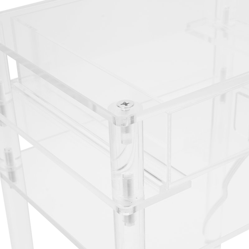 Support pour imprimante à 3 couches en acrylique transparent avec roulettes Power Strip