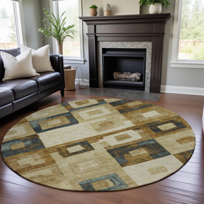 Premium Machine Washable Ducote AMF1142 Geometric Rug