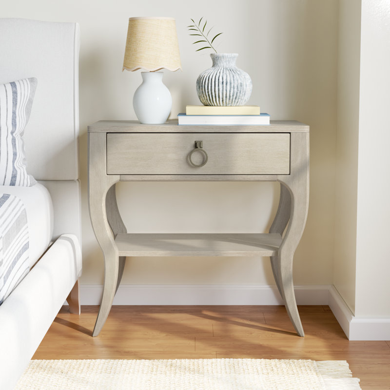 Regan Kiln-Dried 1-Drawer Nightstand , Champagne