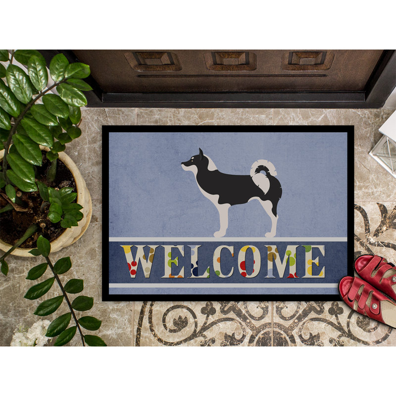 Tapis de porte d’extérieur anti-dérapant groenland dog welcome, Rectangle 24 po x 36 po