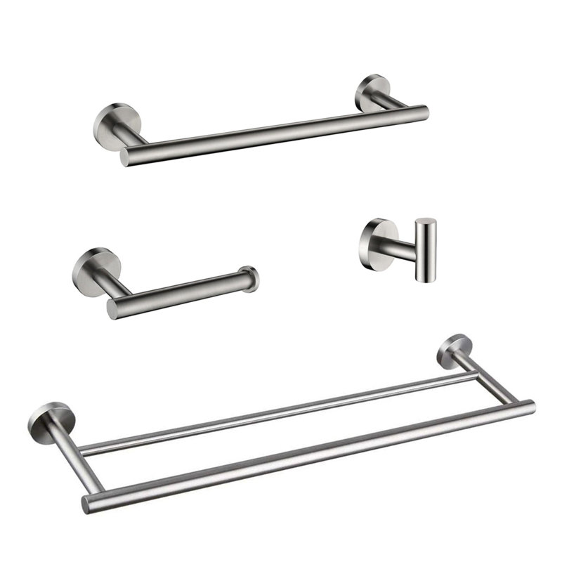 Sturdy and Durable Wall Mounted Bathroom Hardware Set (Set of 4), Brushed Nickel