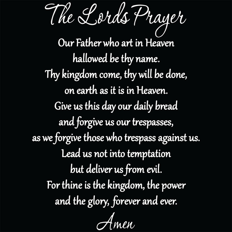 Adhésif décoratif «The Lord's Prayer», Blanc, H 30 po x l 22 po