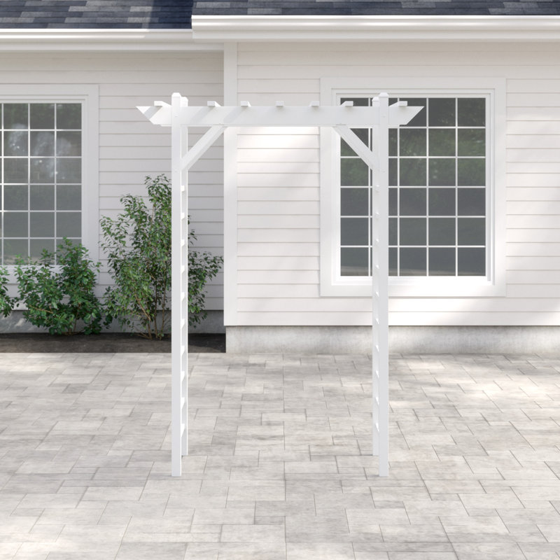 Providence 28'' W x 64'' D Polyvinyl Chloride (PVC) Arbor in White, White