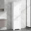 Grande armoire de rangement pour salle de bain, armoire de rangement autoportante avec deux tiroirs de tailles différentes et tablette réglable, panneau de fibres à densité moyenne avec finition peinte-66228602