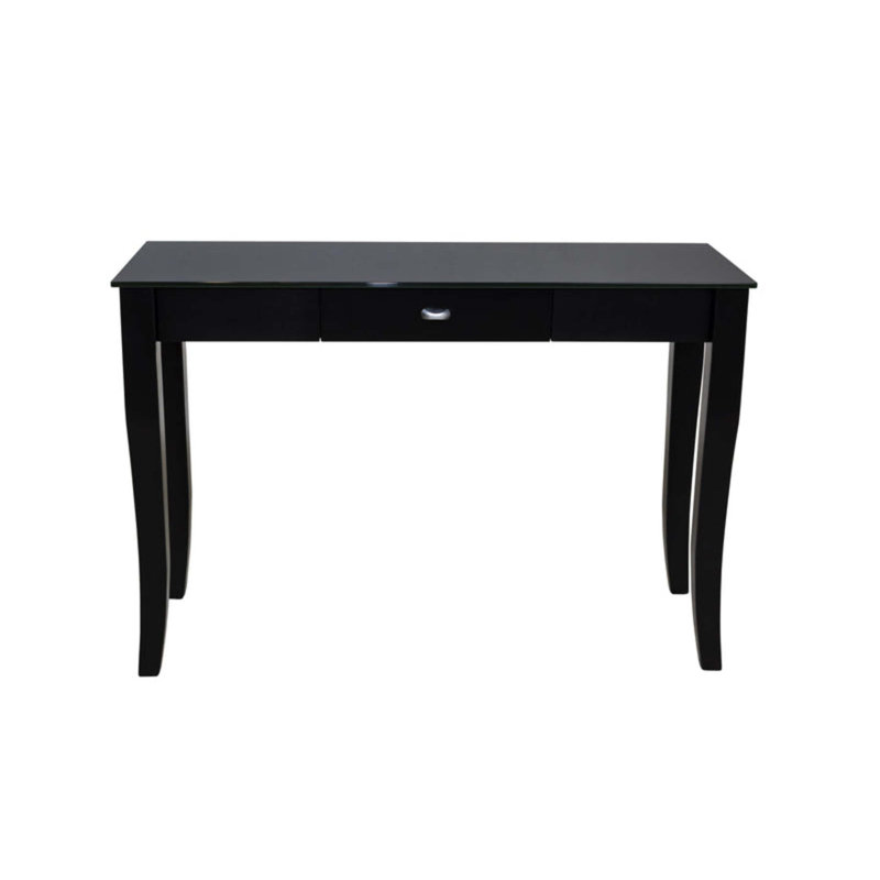 Bouleaux 110cm Glass Top Console Table, Black