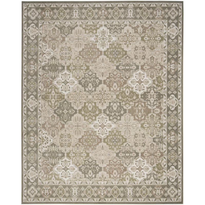 Tapis oriental rectangulaire en polypropylène tissé à la machine Bowra, Rectangulaire 7 pi x 10 pi
