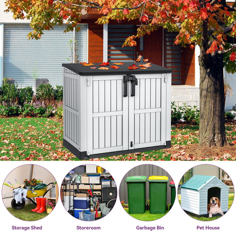 Edrosie 4.15 Ft. W x 2.4 Ft. D Resin Horizontal Storage Shed