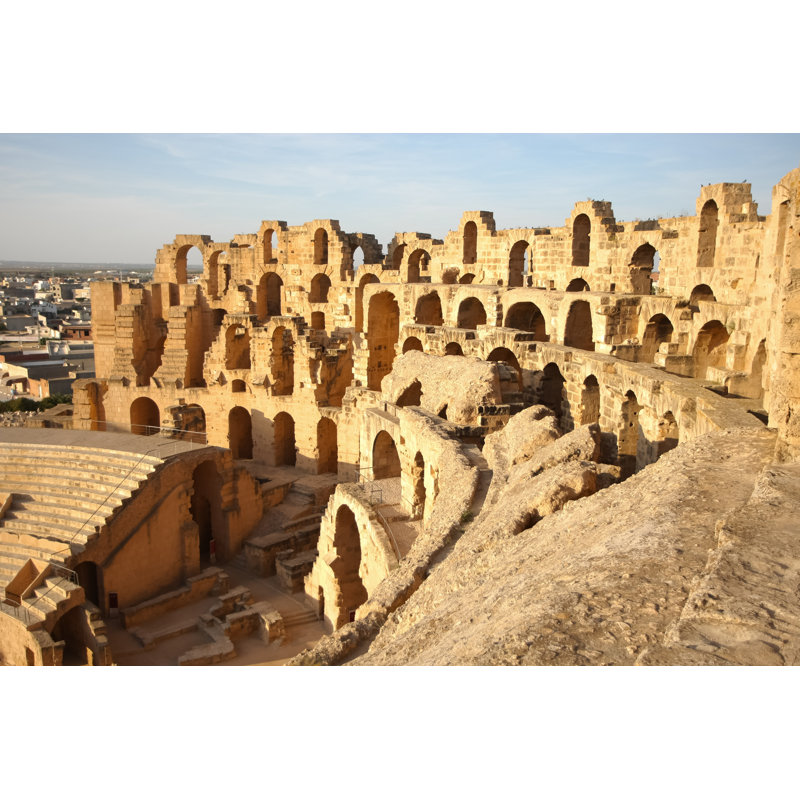 El Djem Amphitheatre 1 Piece Wrapped Canvas Wall Art, 20cm H x 30cm W