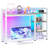 Desk Hutch With Colourful RGB Lights, 4 Tier Desktop Shelf For Max Computer Monitor, Desk Organizer Shelf For Tidy Storage Display, Desktop Bookshelf For Home, Office, Dorm, Gaming Table, Kitchen