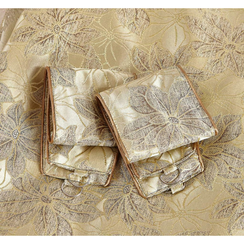 Dianelly Room Darkening Curtain Pair, Gold, 168cm Width x 183cm Drop