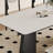 Rectangular pure white slate dining table-1754204465