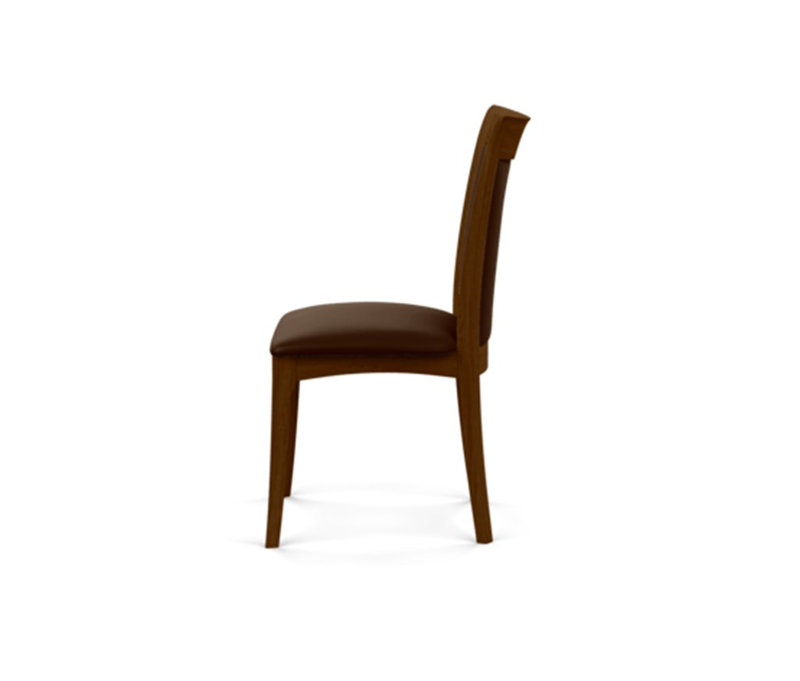 Morgan Leather Dining Chair, Natural Walnut, Coffee