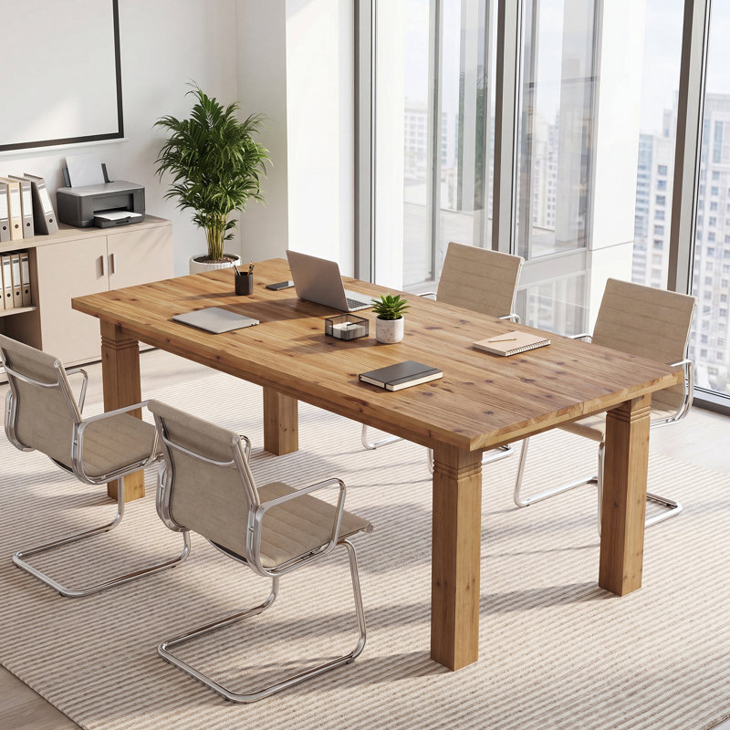 63" Solid Wood Computer Desk for Office