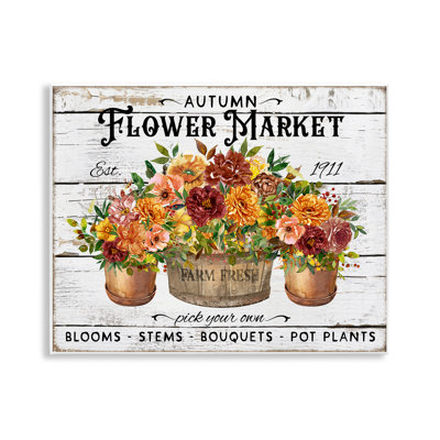  Autumn Flower Market Wall Plaque Art by Creatif Belle