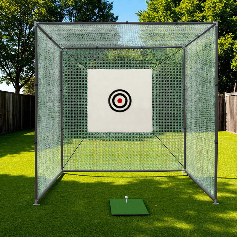 Cage de pratique de golf 10 x 10 x 10 pi avec cadre en métal
