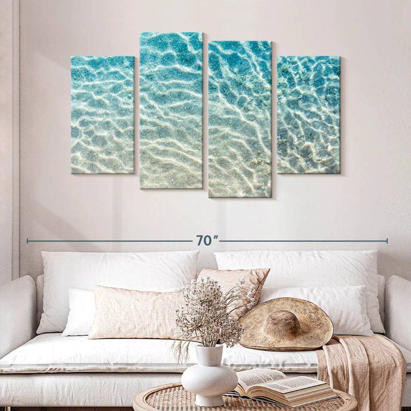 Plage tropicale cristalline, H 32 po x l 52 po