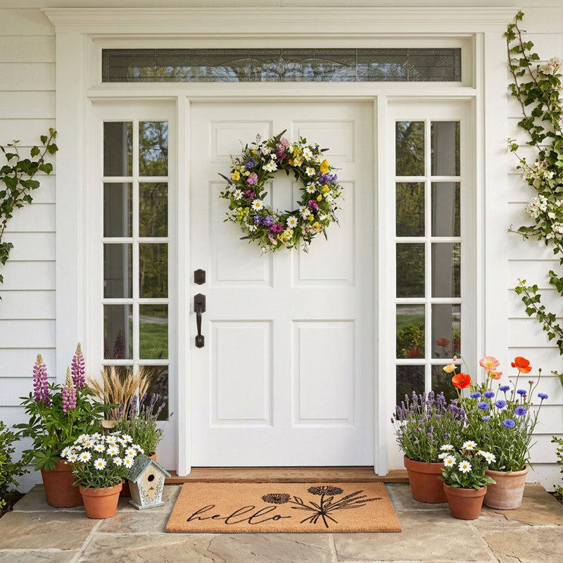 Cange Floral Non-Slip Outdoor Doormat, 24" W x 36" L