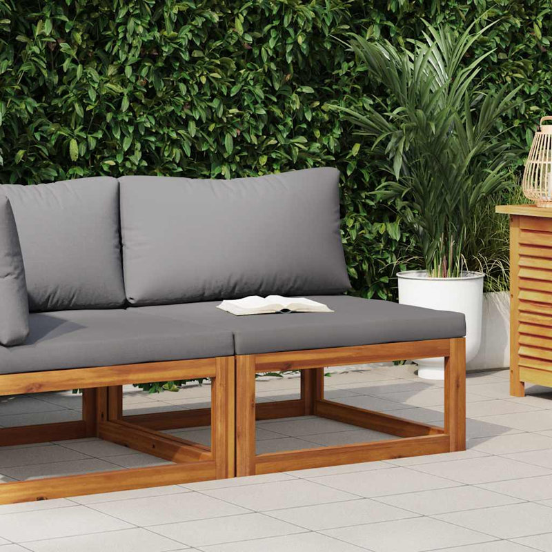 Chaise de patio avec coussins, Gris foncé