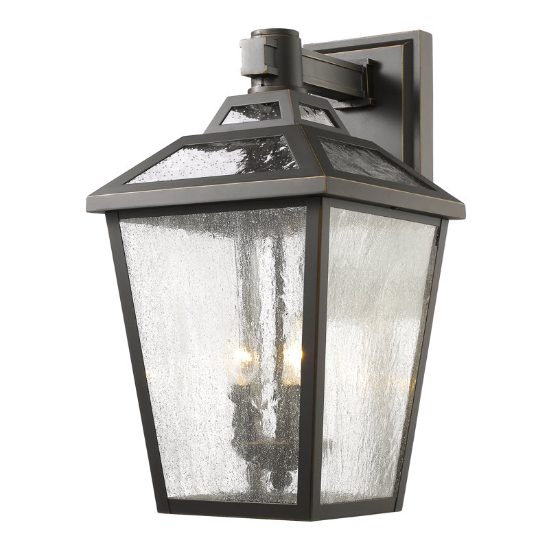 Lanterne murale d'extérieur 3 lumières Saxon, Bronze huilé