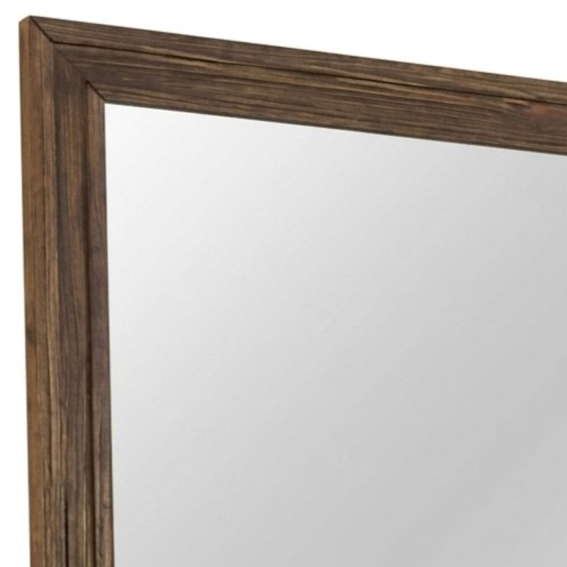 Onyx Walnut 48 In. W X 43 In. H Rustic Rectangle Framed Mirror