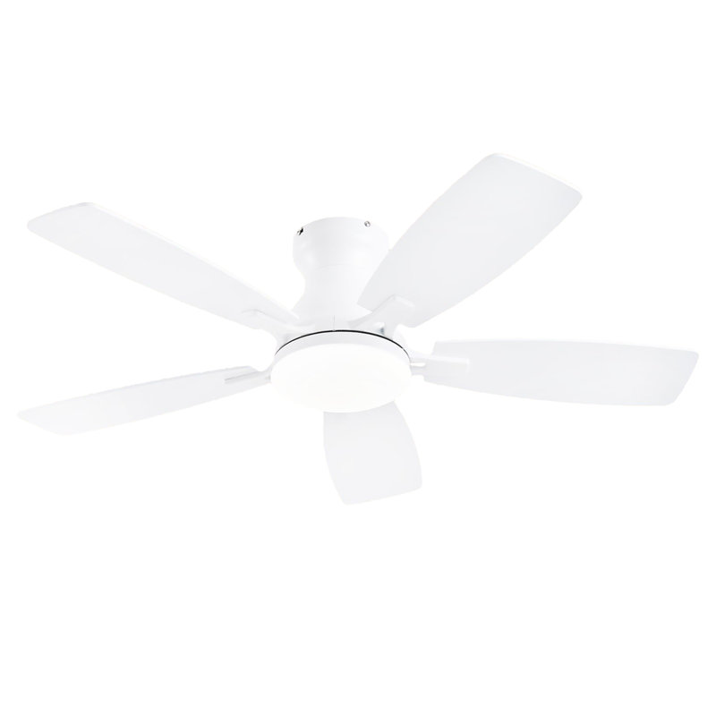 42 Inch Low Profile Ceiling Fan with Light and Remote Control, Black, Black