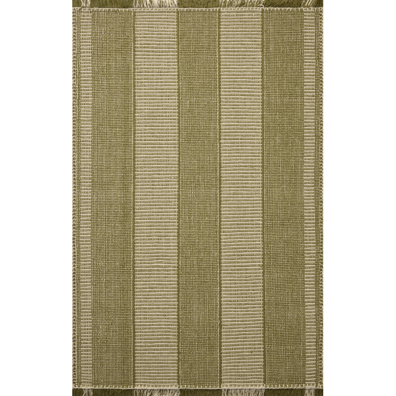 Tapis vert / ivoire Loloi Walburga, Vert / ivoire, 9 pi 3 po x 13 pi