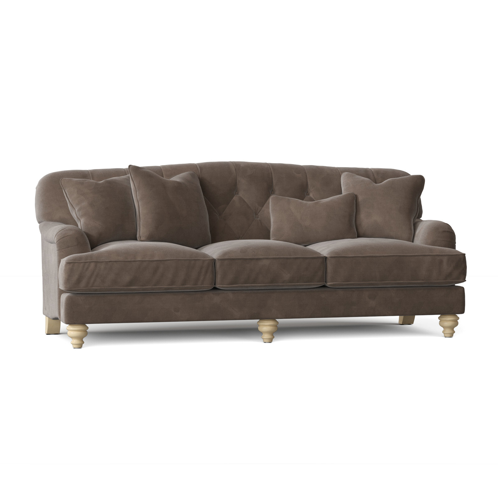Sullivan 90'' Upholstered Sofa, Aberdeen 9 Brown Velvet, Manhattan, Yes