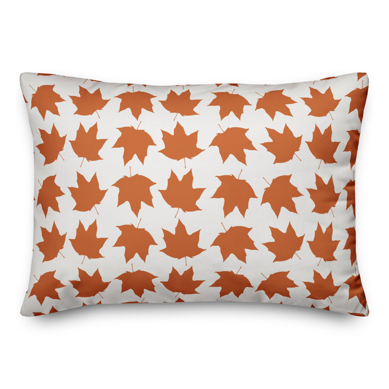  Coussin lombaire à motif de feuilles, Blanc