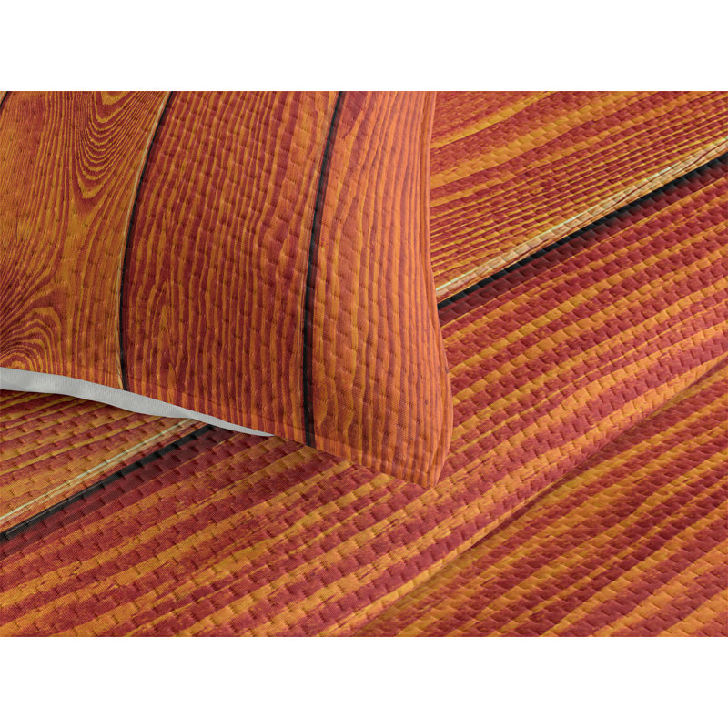 Rustic Polyester Abstract Coverlet, Queen Bedspread + 2 Shams