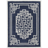 Araban Oriental Handmade Tufted Wool Navy Area Rug