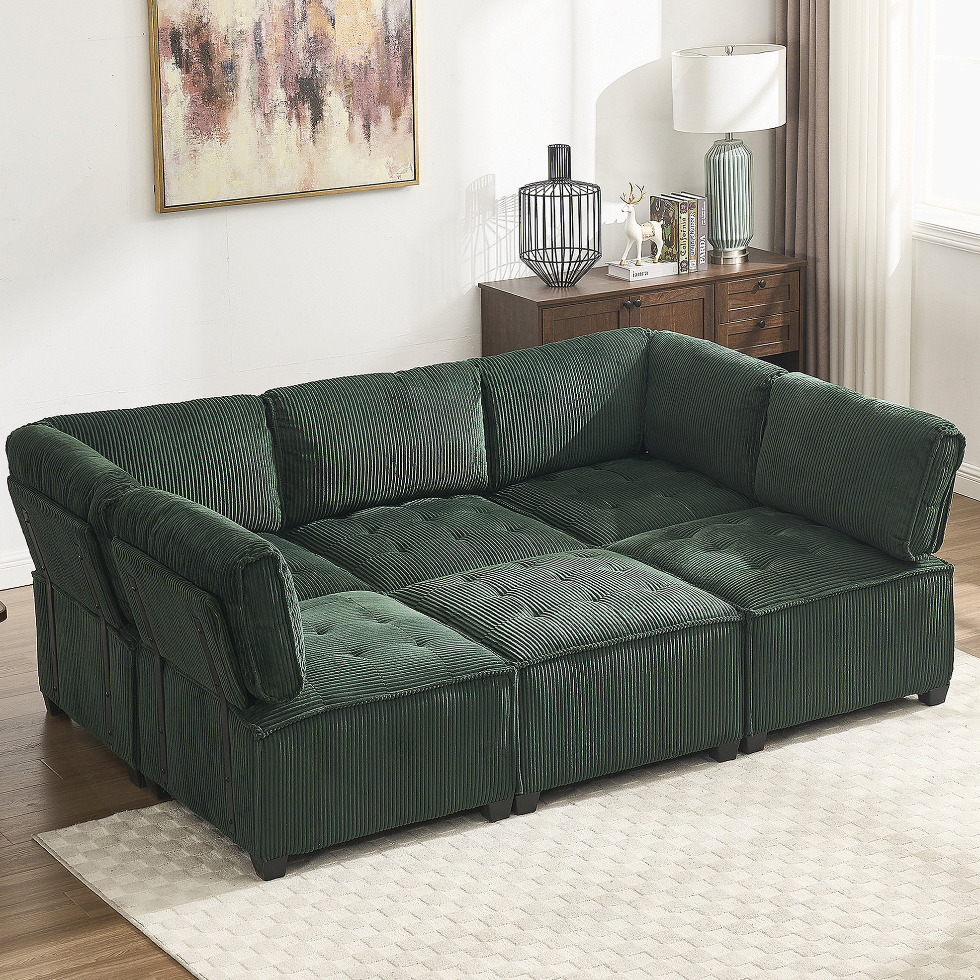 Latitude Run® Versatile Modular Sofa with Reversible Chaise for Living ...