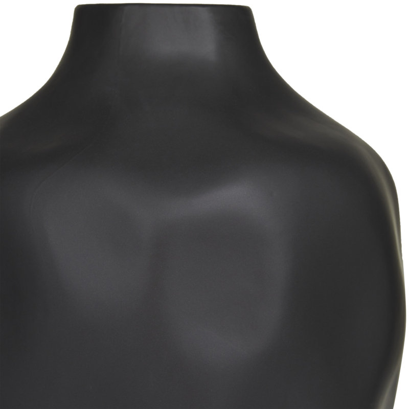 Vase de table en grès, Brun, H 13,8 po x l 9,35 po x P 9,25 po