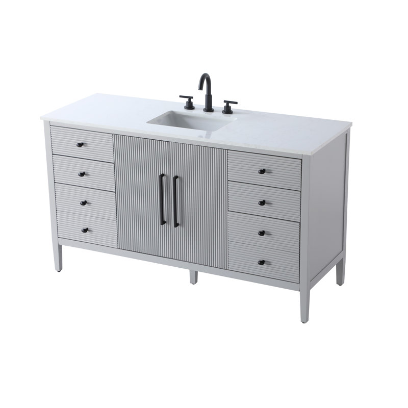 Meuble-lavabo simple 60 po, Gris